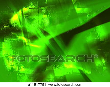 Stock Image - Bright green shades and shadow computer generated design. Fotosearch