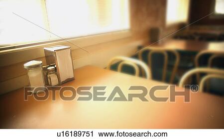 Stock Image - Cafeteria table. Fotosearch