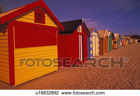 Change cabins on beach View Large Photo Image Stock Image - Change cabins on beach. Fotosearch