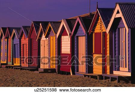 Change cabins on beach View Large Photo Image Stock Photo - Change cabins on beach. Fotosearch