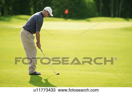 Chipping onto the green View Large Photo Image Stock Image - Chipping onto the green. Fotosearch