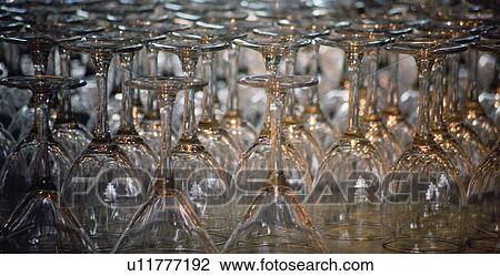 Stock Image - Clean glasses waiting. Fotosearch
