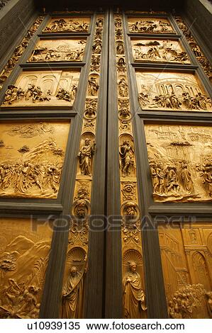 Close-Up of Doors at Baptistery San Giovanni Florence Italy View Large Photo Image Stock Photography - Close-Up of Doors at Baptistery San Giovanni Florence Italy . Fotosearch