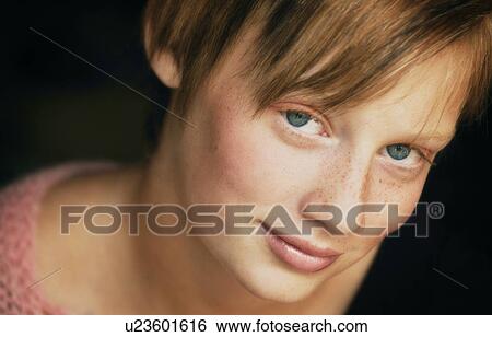 Stock Photograph - Closeup of a teen. Fotosearch