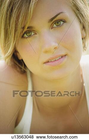 Stock Photo - Closeup of woman's face. Fotosearch