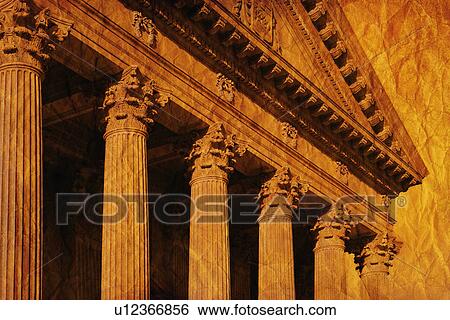 Columns and fascia of Greek or roman style building View Large Photo Image Stock Photograph - Columns and fascia of Greek or roman style building. Fotosearch
