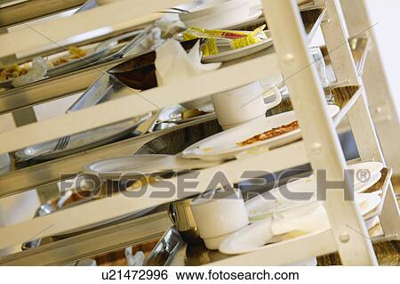 Dirty dishes in a cafeteria View Large Photo Image Stock Photograph - Dirty dishes in a cafeteria. Fotosearch