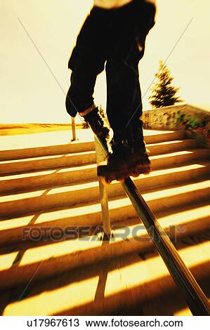 Stock Image - Down the rail. Fotosearch
