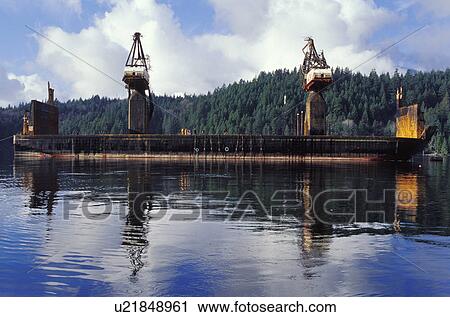 Stock Image - Freighter being loaded. Fotosearch
