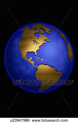 Stock Photograph - Globe in space centered on west Indies. Fotosearch