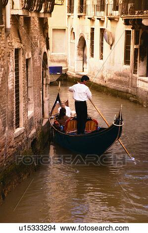 Gondolas on Canal Venice Italy View Large Photo Image Picture - Gondolas on Canal Venice Italy. Fotosearch