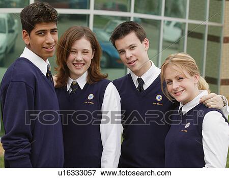 Group of students in uniform View Large Photo Image Stock Photo - Group of students in uniform. Fotosearch