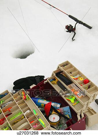 Ice fishing View Large Photo Image Stock Photo - Ice fishing. Fotosearch