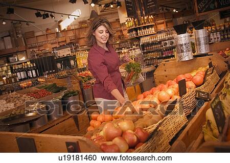 Stock Image - In a grocery store. Fotosearch