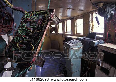 Stock Photograph - Interior of decrepit old boat. Fotosearch