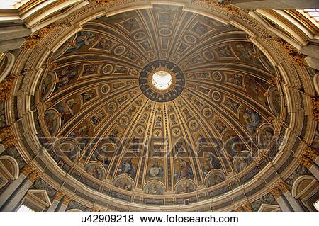 Looking Up at Dome in St. Peter's Basilica Vatican City Rome Italy View Large Photo Image Stock Photo - Looking Up at Dome in St. Peter's Basilica Vatican City Rome Italy . Fotosearch
