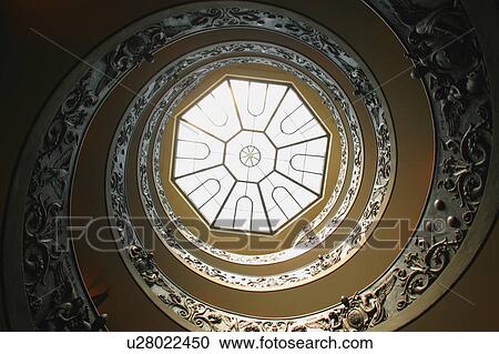 Stock Image - Looking Up at Domed Ceiling in The Vatican Museum Vatican City Rome Italy . Fotosearch