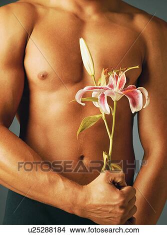 Picture - Man with flowers. Fotosearch