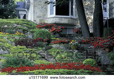 Stock Photo - Outside of a house and garden. Fotosearch