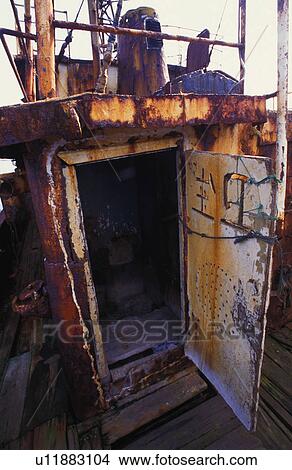 Picture - Part of derelict boat. Fotosearch