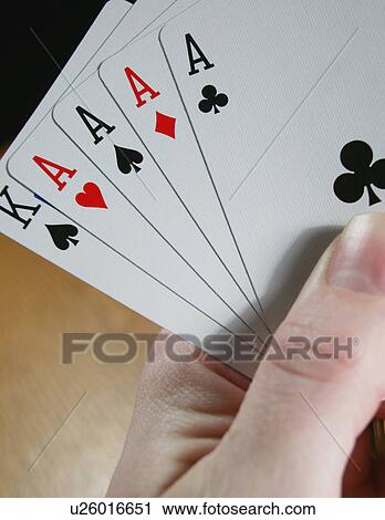 Stock Image - Poker hand closeup. Fotosearch