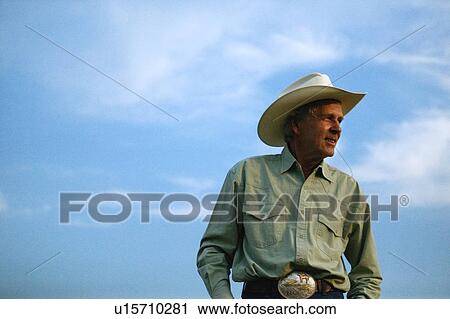 Stock Image - Portrait of a cowboy. Fotosearch