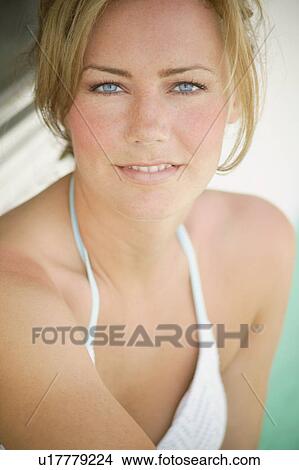 Portrait of a woman in bathing suit View Large Photo Image Picture - Portrait of a woman in bathing suit. Fotosearch
