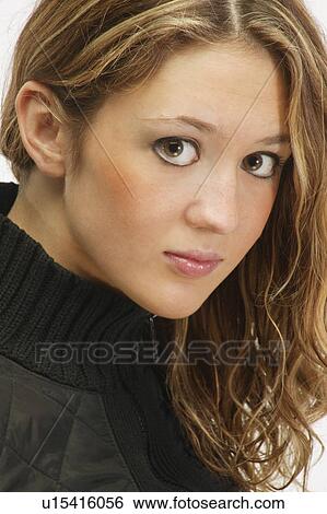 Portrait of a woman's face View Large Photo Image Stock Photograph - Portrait of a woman's face. Fotosearch