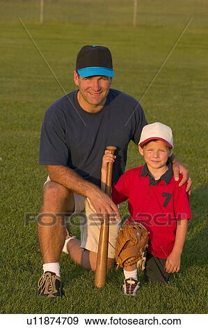 Stock Photo - Portrait of father and son. Fotosearch