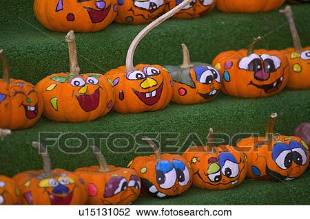 Stock Image - Pumpkin Faces. Fotosearch