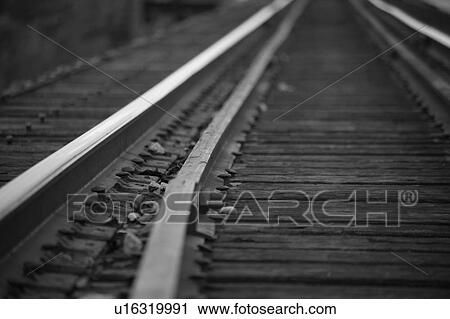 Stock Image - Railroad tracks. Fotosearch