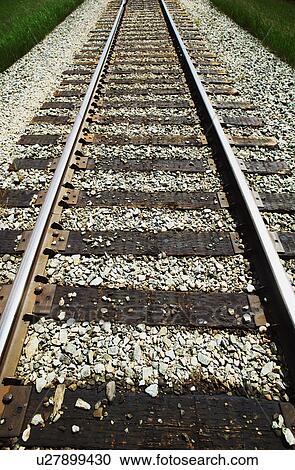 Stock Image - Railroad tracks. Fotosearch
