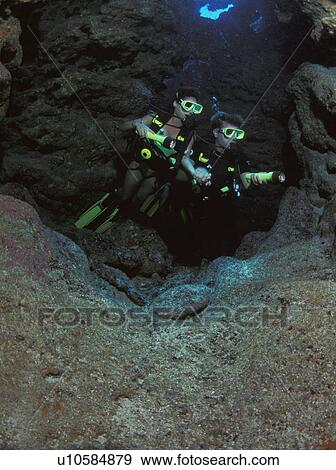 Stock Photo - Scuba female duo. Fotosearch