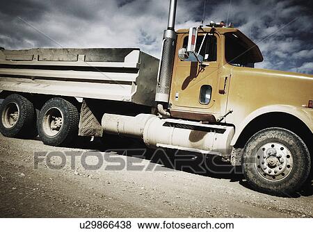 Stock Photo - Side view of dump truck. Fotosearch