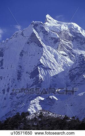 Snow covered mountain peak View Large Photo Image Stock Image - Snow covered mountain peak. Fotosearch