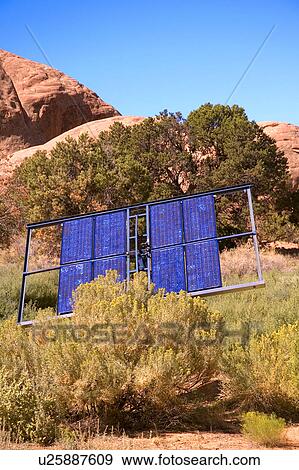 Solar panels in scrubland View Large Photo Image Stock Photo - Solar panels in scrubland. Fotosearch