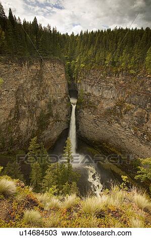 Stock Image - Spahats Falls, Wells Gray Provincial Park, British Columbia Canada. Fotosearch
