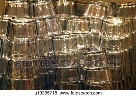 Stacks of glasses View Large Photo Image Stock Photo - Stacks of glasses. Fotosearch