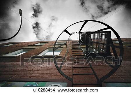 Picture - Stairs on the outside of a building. Fotosearch