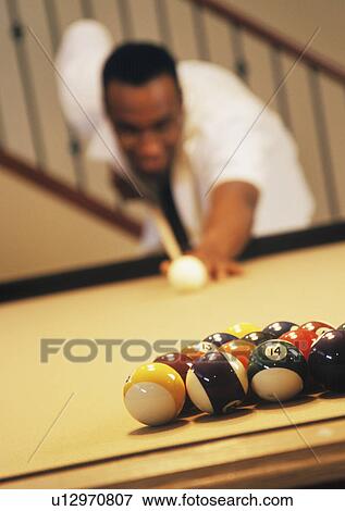 Stock Photo - Start of a pool game. Fotosearch