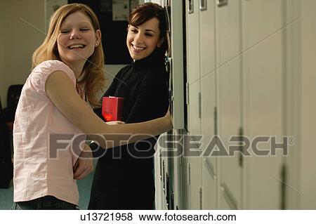 Students at lockers View Large Photo Image Stock Photo - Students at lockers. Fotosearch