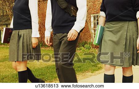 Stock Image - Students walking. Fotosearch