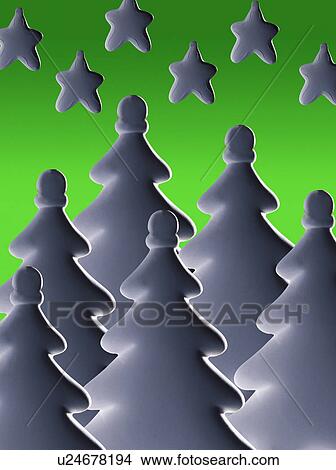 Stylized Christmas trees and stars with blue background View Large Photo Image Picture - Stylized Christmas trees and stars with blue background. Fotosearch