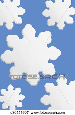 Stock Photo - Stylized snowflakes with blue background. Fotosearch