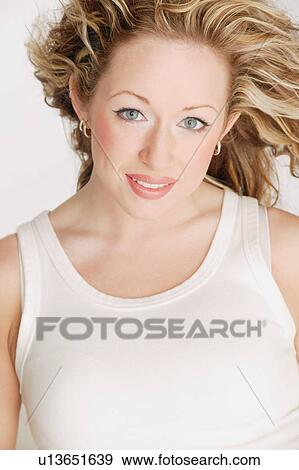Wind blown portrait of woman View Large Photo Image Stock Photo - Wind blown portrait of woman. Fotosearch