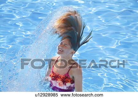 Stock Photography - Woman in swimming pool. Fotosearch