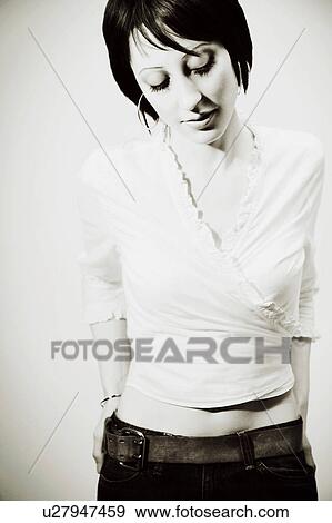 Stock Photo - Woman wearing trendy clothing. Fotosearch
