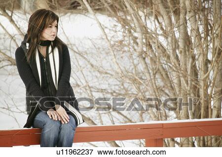 Stock Photo - Woman with a scarf. Fotosearch