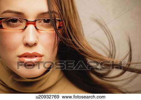 Woman with glasses View Large Photo Image Stock Photo - Woman with glasses. Fotosearch