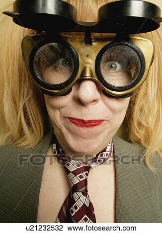 Woman with goggles View Large Photo Image Stock Image - Woman with goggles. Fotosearch